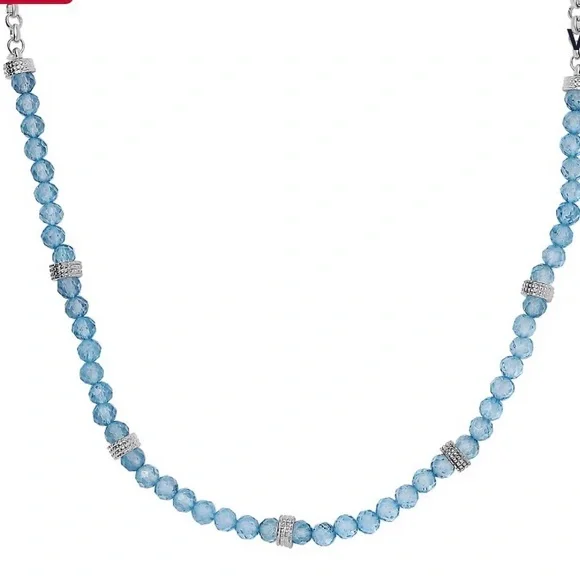 Beautiful Petite Sky Blue Topaz Necklace - Picture 4 of 6